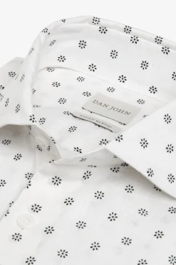 Camicia fantasia fiore bianca