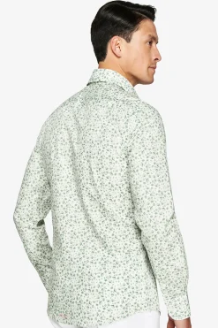 Camicia fantasia floreale salvia