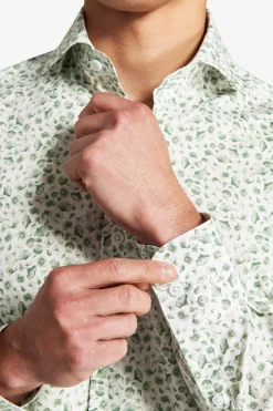 Camicia fantasia floreale salvia