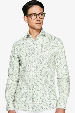 Camicia fantasia floreale salvia