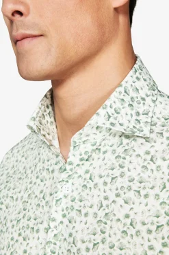 Camicia fantasia floreale salvia