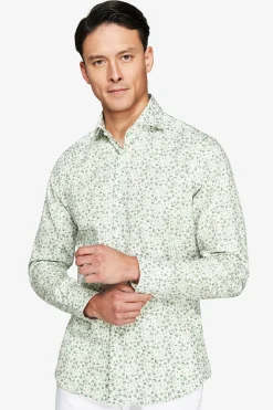 Camicia fantasia floreale salvia