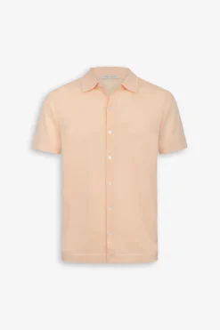 Camicia in maglia maniche corte pesca
