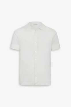 Camicia in maglia maniche corte bianca