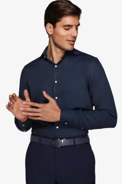 Camicia "la Picoco" operata blu slim