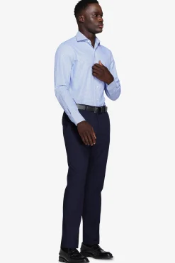 Camicia micro pied de poule azzurra