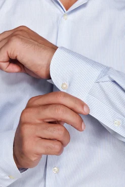 Camicia micro righe azzurra