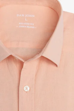 Camicia misto lino albicocca