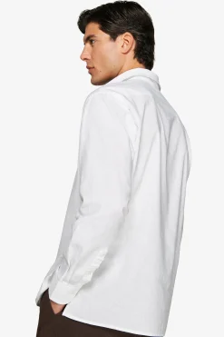Camicia misto lino chester bianca 