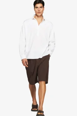 Camicia misto lino chester bianca 