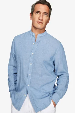 Camicia misto lino coreana avion
