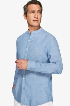Camicia misto lino coreana avion