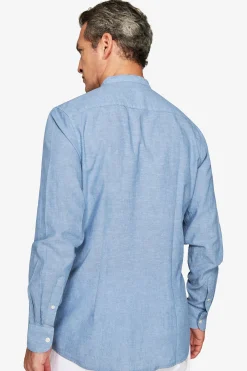 Camicia misto lino coreana avion