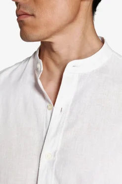 Camicia misto lino coreana panna
