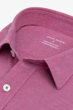 Camicia misto lino fragola