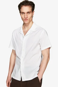 Camicia misto lino hawaiana bianca