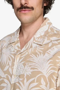 Camicia misto lino hawaiana sabbia