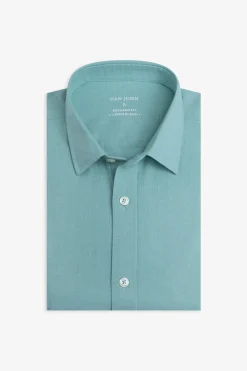 Camicia misto lino menta