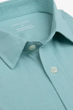 Camicia misto lino menta
