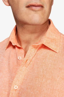 Camicia misto lino relaxed arancio