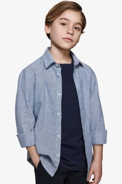 Camicia misto lino relaxed avion Kids
