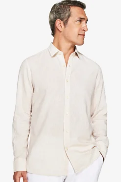 Camicia misto lino relaxed beige