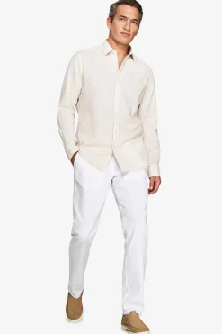Camicia misto lino relaxed beige