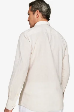 Camicia misto lino relaxed beige
