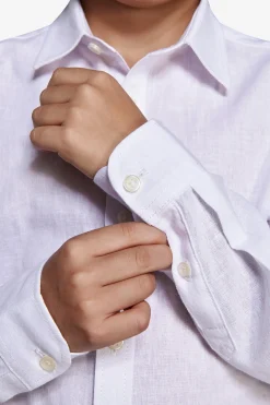 Camicia misto lino relaxed bianca Kids