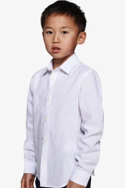 Camicia misto lino relaxed bianca Kids