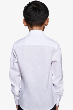 Camicia misto lino relaxed bianca Kids