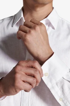 Camicia misto lino relaxed bianca