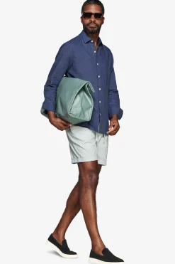 Camicia misto lino relaxed blu