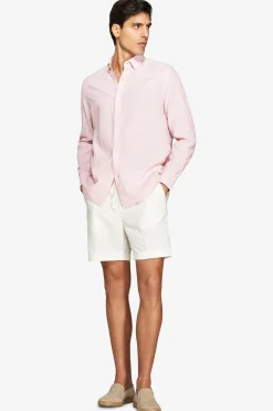 Camicia misto lino relaxed rosa