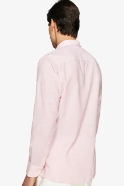 Camicia misto lino relaxed rosa