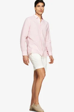 Camicia misto lino relaxed rosa