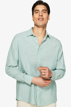 Camicia misto lino relaxed salvia