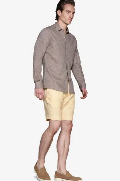 Camicia misto lino relaxed tortora