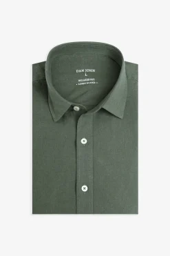 Camicia misto lino verde