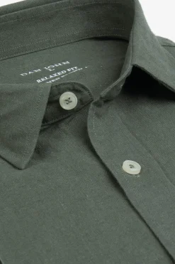 Camicia misto lino verde