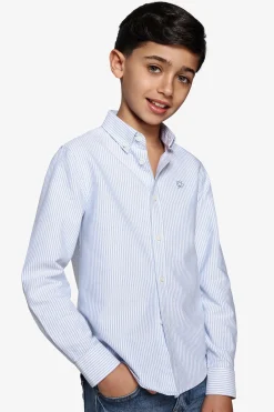 Camicia oxford a righe celeste Kids