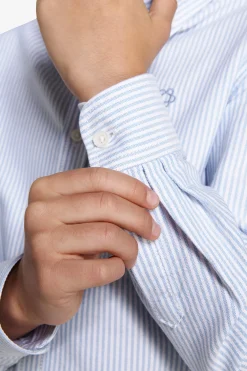 Camicia oxford a righe celeste Kids