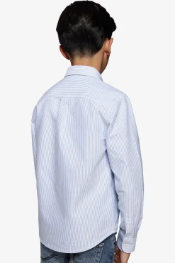 Camicia oxford a righe celeste Kids