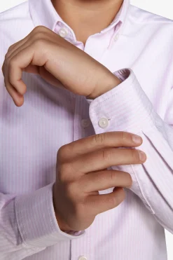 Camicia oxford a righe rosa Kids