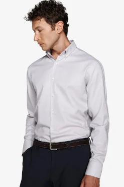 Camicia oxford button down grigio chiaro
