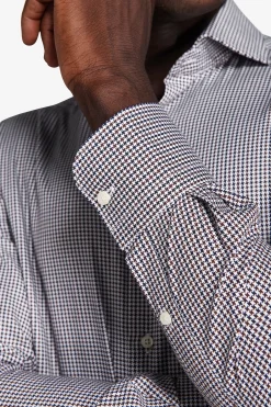 Camicia pied de poule marrone