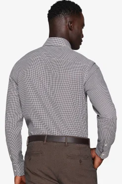 Camicia pied de poule marrone