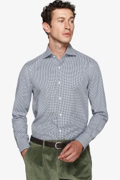 Camicia pied de poule verde