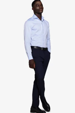 Camicia piquet celeste slim