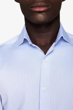 Camicia piquet celeste slim